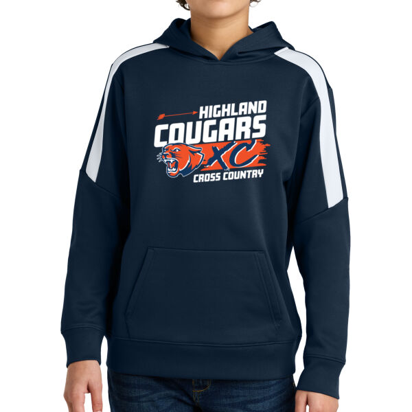 Highland Cross Country 2026 Logo 1 - Youth Sport Wick ® Fleece United Pullover Hoodie Thumbnail