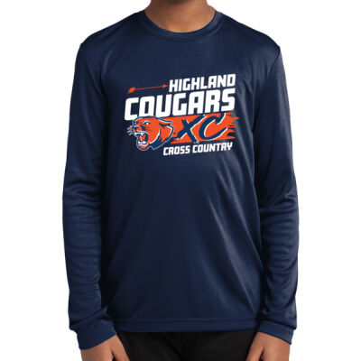 Highland Cross Country 2026 Logo 1 - Youth Long Sleeve PosiCharge ® Competitor Tee Thumbnail