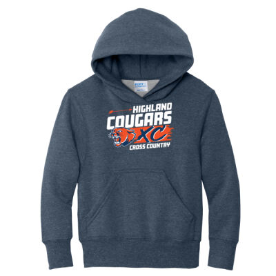 Highland Cross Country 2026 Logo 1 - Youth Core Fleece Pullover Hooded Sweatshirt Thumbnail