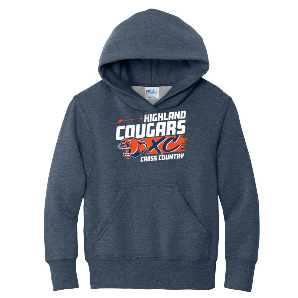 Highland Cross Country 2026 Logo 1 - Youth Core Fleece Pullover Hooded Sweatshirt Thumbnail