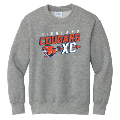 Highland Cross Country 2026 Logo 2 - Youth Core Fleece Crewneck Sweatshirt Thumbnail