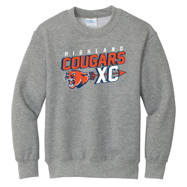 Highland Cross Country 2026 Logo 2 - Youth Core Fleece Crewneck Sweatshirt Thumbnail