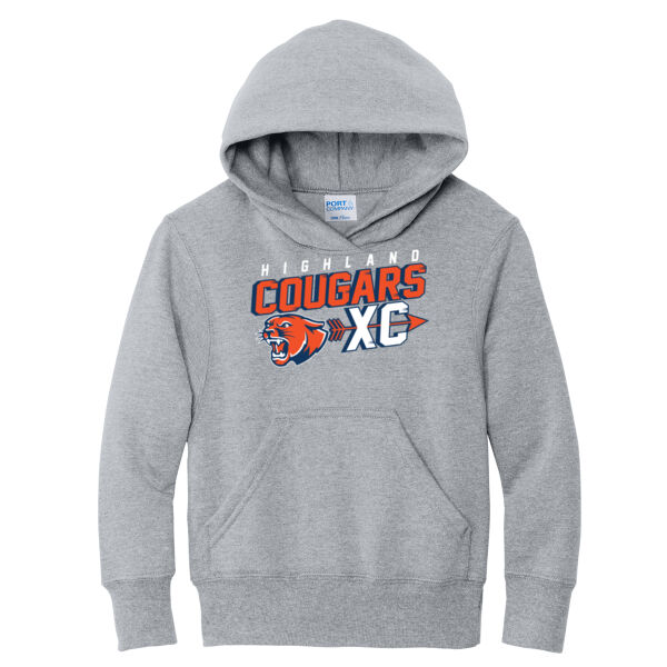 Highland Cross Country 2026 Logo 2 - Youth Core Fleece Pullover Hooded Sweatshirt Thumbnail