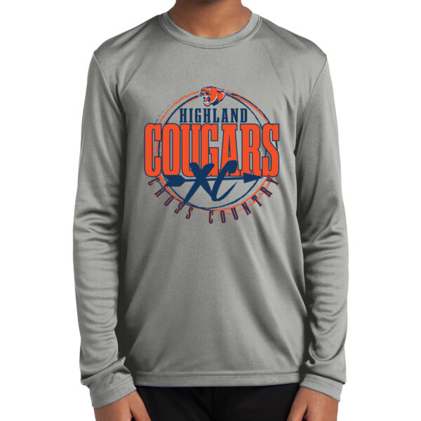 Highland Cross Country 2026 Logo 3 - Youth Long Sleeve PosiCharge ® Competitor Tee Thumbnail