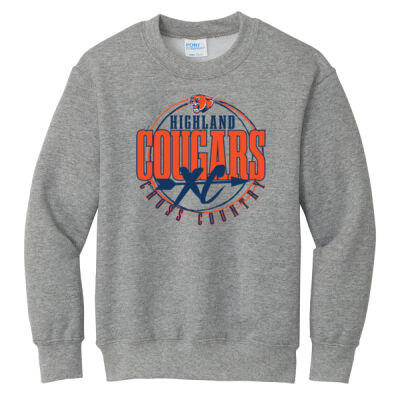 Highland Cross Country 2026 Logo 3 - Youth Core Fleece Crewneck Sweatshirt Thumbnail
