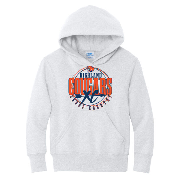 Highland Cross Country 2026 Logo 3 - Youth Core Fleece Pullover Hooded Sweatshirt Thumbnail